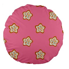 Cookies Pattern Pink Large 18  Premium Round Cushions from ArtsNow.com Front