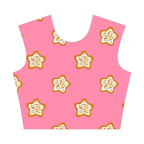 Cookies Pattern Pink Cotton Crop Top from ArtsNow.com Front