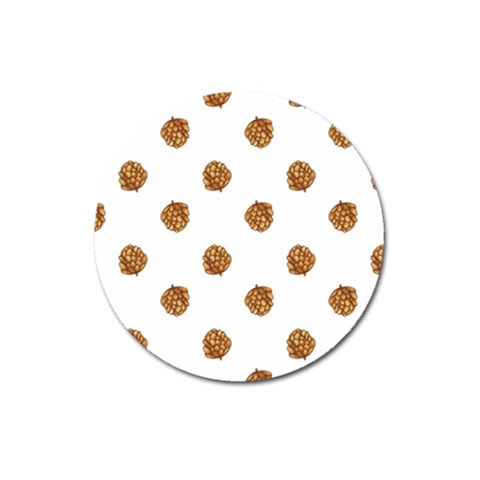 Pine cones White Magnet 3  (Round) from ArtsNow.com Front