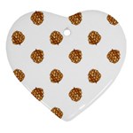 Pine cones White Heart Ornament (Two Sides)