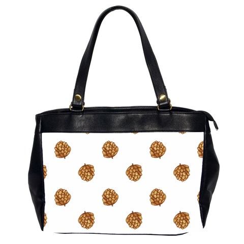 Pine cones White Oversize Office Handbag (2 Sides) from ArtsNow.com Front