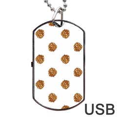 Pine cones White Dog Tag USB Flash (Two Sides) from ArtsNow.com Front