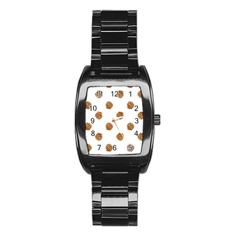 Pine cones White Stainless Steel Barrel Watch from ArtsNow.com Front