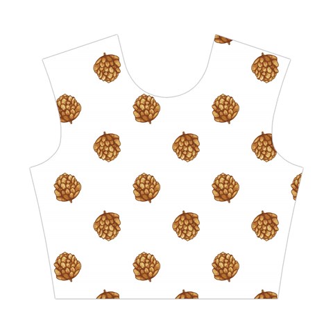 Pine cones White Cotton Crop Top from ArtsNow.com Front