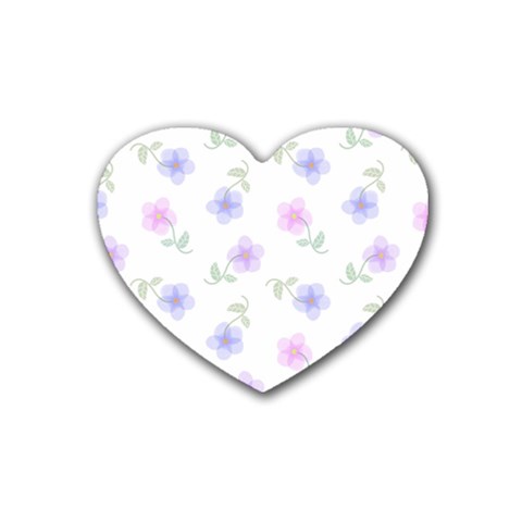 Flowers Pattern Rubber Heart Coaster (4 pack) from ArtsNow.com Front