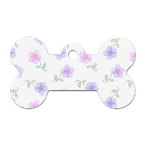 Flowers Pattern Dog Tag Bone (One Side) from ArtsNow.com Front