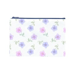 Flowers Pattern Cosmetic Bag (Large) from ArtsNow.com Front