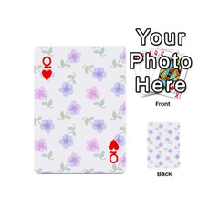 Queen Flowers Pattern Playing Cards 54 Designs (Mini) from ArtsNow.com Front - HeartQ