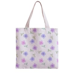 Flowers Pattern Zipper Grocery Tote Bag from ArtsNow.com Front
