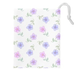 Flowers Pattern Drawstring Pouch (4XL) from ArtsNow.com Front
