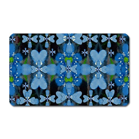 Rare Excotic Blue Flowers In The Forest Of Calm And Peace Magnet (Rectangular) from ArtsNow.com Front