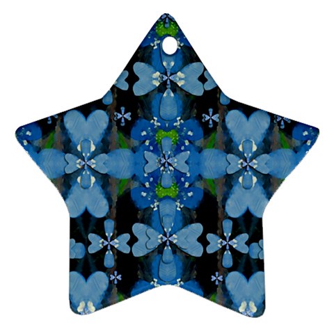 Rare Excotic Blue Flowers In The Forest Of Calm And Peace Star Ornament (Two Sides) from ArtsNow.com Front