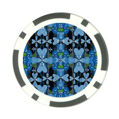 Rare Excotic Blue Flowers In The Forest Of Calm And Peace Poker Chip Card Guard from ArtsNow.com Front