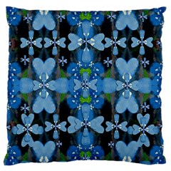 Rare Excotic Blue Flowers In The Forest Of Calm And Peace Large Cushion Case (Two Sides) from ArtsNow.com Back