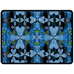 Rare Excotic Blue Flowers In The Forest Of Calm And Peace Double Sided Fleece Blanket (Large)  from ArtsNow.com 80 x60  Blanket Front