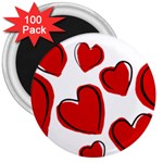 Scribbled Love 3  Magnets (100 pack)