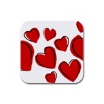 Scribbled Love Rubber Square Coaster (4 pack)