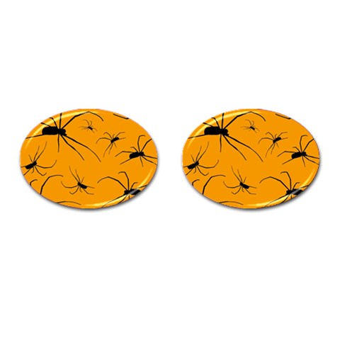 Scary Long Leg Spiders Cufflinks (Oval) from ArtsNow.com Front(Pair)