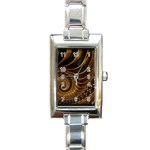 Shell Fractal In Brown Rectangle Italian Charm Watch