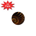 Shell Fractal In Brown 1  Mini Magnet (10 pack) 