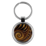 Shell Fractal In Brown Key Chain (Round)