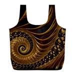 Shell Fractal In Brown Full Print Recycle Bag (L)