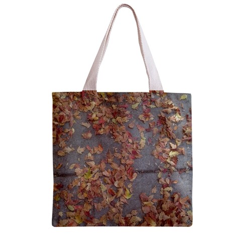 Sidewalk Leaves Zipper Grocery Tote Bag from ArtsNow.com Front