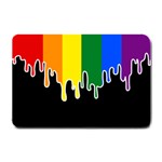 Gay Pride Flag Rainbow Drip On Black Blank Black For Designs Small Doormat 