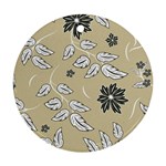 Folk flowers print Floral pattern Ethnic art Round Ornament (Two Sides)
