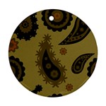 Floral pattern paisley style Paisley print. Doodle background Round Ornament (Two Sides)
