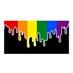 Gay Pride Flag Rainbow Drip On Black Blank Black For Designs Satin Wrap