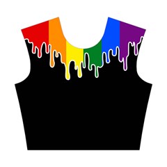 Gay Pride Flag Rainbow Drip On Black Blank Black For Designs Cotton Crop Top from ArtsNow.com Front
