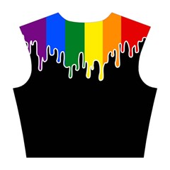 Gay Pride Flag Rainbow Drip On Black Blank Black For Designs Cotton Crop Top from ArtsNow.com Back