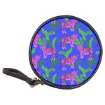 Pink Tigers On A Blue Background Classic 20-CD Wallets