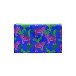 Pink Tigers On A Blue Background Cosmetic Bag (XS)