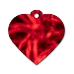 Cadmium Red Abstract Stars Dog Tag Heart (Two Sides)