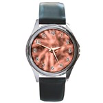Rose Abstract Stars Round Metal Watch