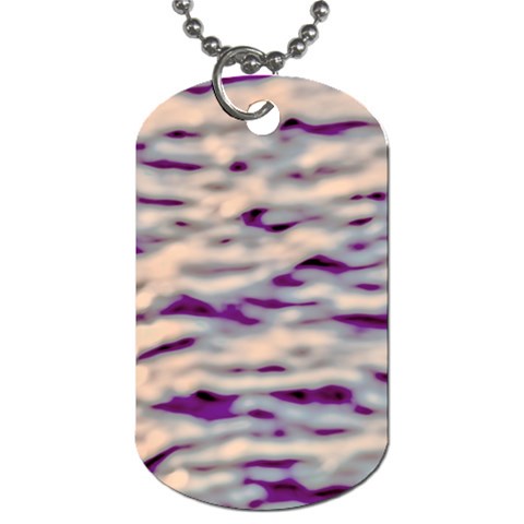 Orange  Waves Abstract Series No1 Dog Tag (Two Sides) from ArtsNow.com Front