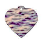 Orange  Waves Abstract Series No1 Dog Tag Heart (Two Sides)