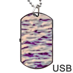 Orange  Waves Abstract Series No1 Dog Tag USB Flash (Two Sides) from ArtsNow.com Back