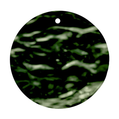 Green  Waves Abstract Series No5 Ornament (Round) from ArtsNow.com Front