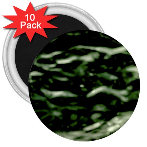 Green  Waves Abstract Series No5 3  Magnets (10 pack)  from ArtsNow.com Front