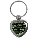 Green  Waves Abstract Series No5 Key Chain (Heart)