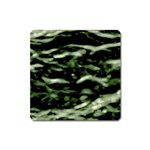 Green  Waves Abstract Series No5 Square Magnet