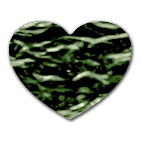 Green  Waves Abstract Series No5 Heart Mousepads from ArtsNow.com Front