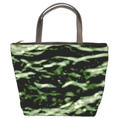 Green  Waves Abstract Series No5 Bucket Bag from ArtsNow.com Front