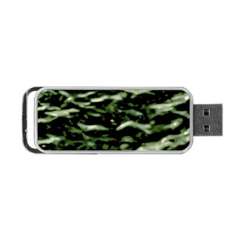 Green  Waves Abstract Series No5 Portable USB Flash (One Side) from ArtsNow.com Front