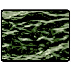 Green  Waves Abstract Series No5 Double Sided Fleece Blanket (Large)  from ArtsNow.com 80 x60  Blanket Front