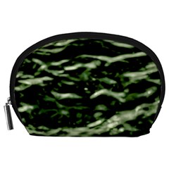 Green  Waves Abstract Series No5 Accessory Pouch (Large) from ArtsNow.com Front