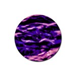 Purple  Waves Abstract Series No1 Rubber Coaster (Round)